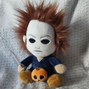 Halloween Horror Movie II Michael Meyers Plush Doll with Knife and Pumpkin